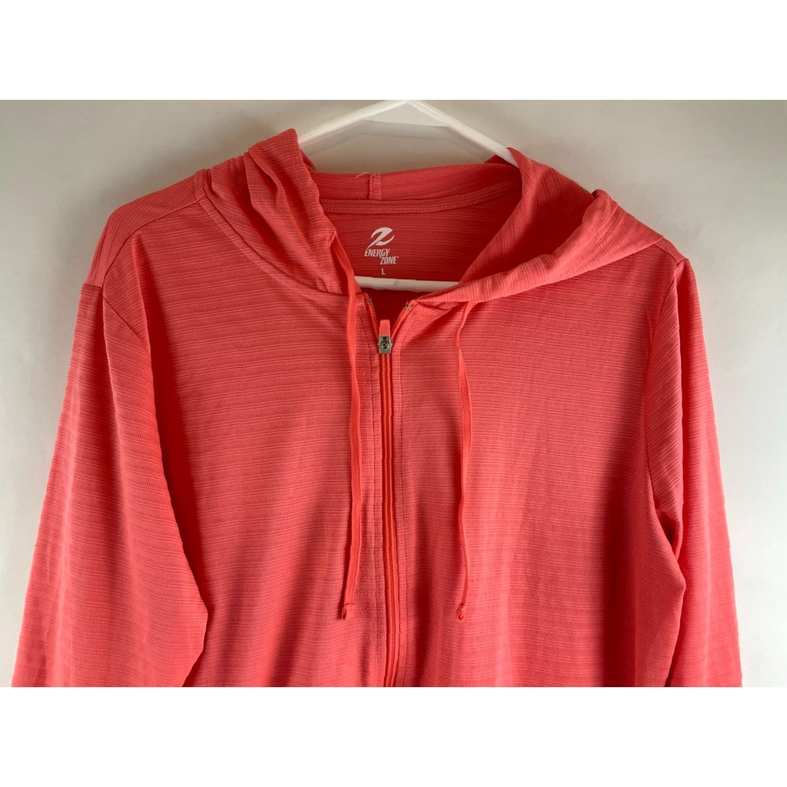 Vintage Energy Zone Hoodie Women's Size L Pink Pullover Athleticwear Full Zip Drawstring Size L / US 10 / IT 46 - 3 Thumbnail