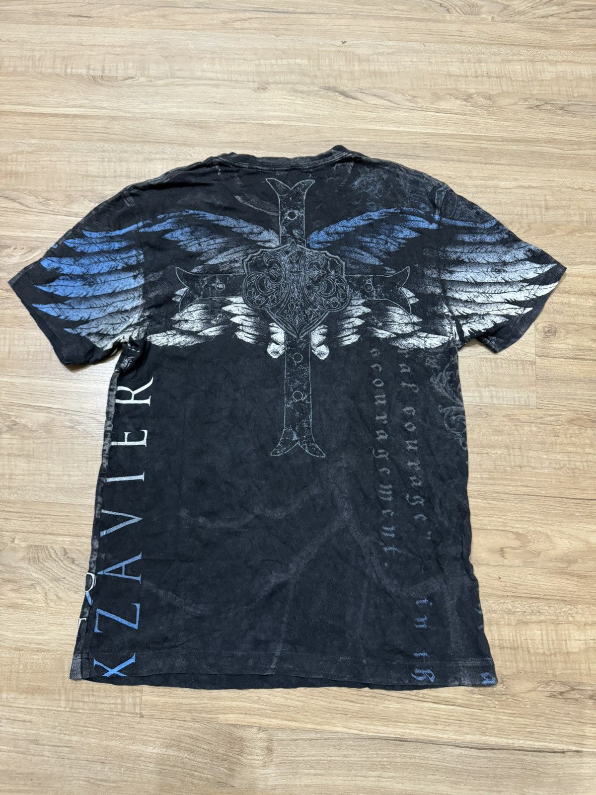 Xavier XZAVIER AFFICTION STYLE FULL PRINT GOTHIC TSHIRT Size US M / EU 48-50 / 2 - 3 Thumbnail
