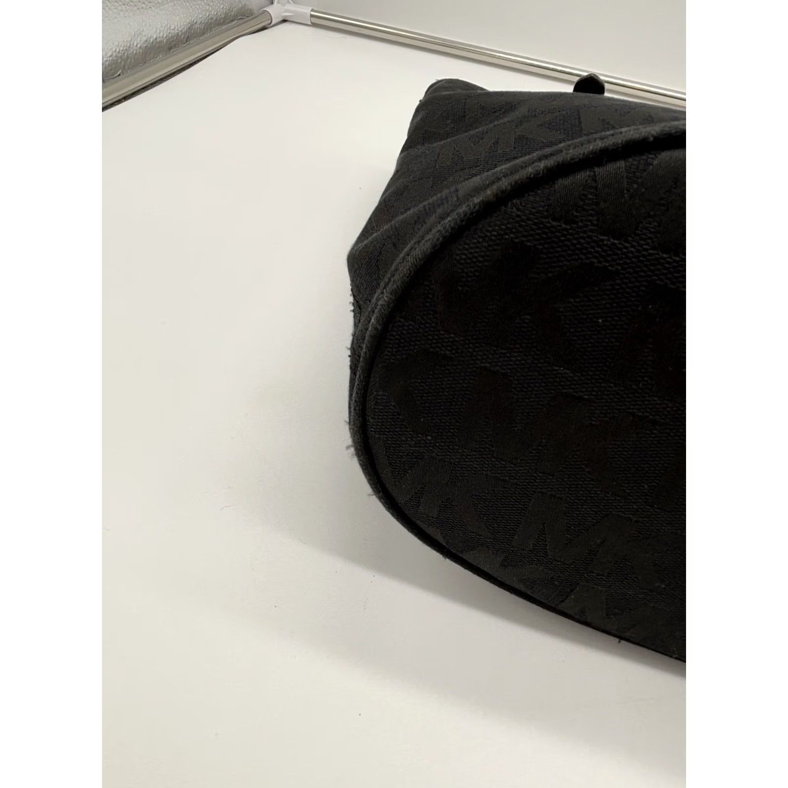 Michael Kors Michael Kors MK Signature Black Cloth Shoulder Bag Double Strap Ladies Medium Canvas Bag Dark Black Logo Pattern Size ONE SIZE - 7 Thumbnail