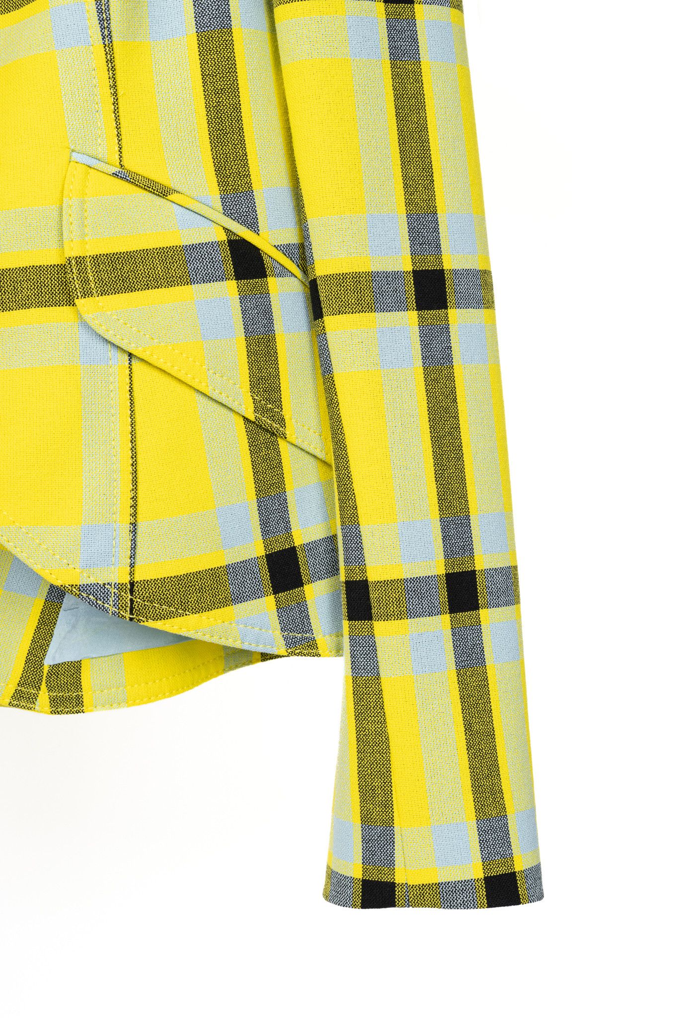 SMYTHE Smythe Lemon Plaid Pouf Sleeve One Button Blazer Size M / US 6-8 / IT 42-44 - 6 Thumbnail