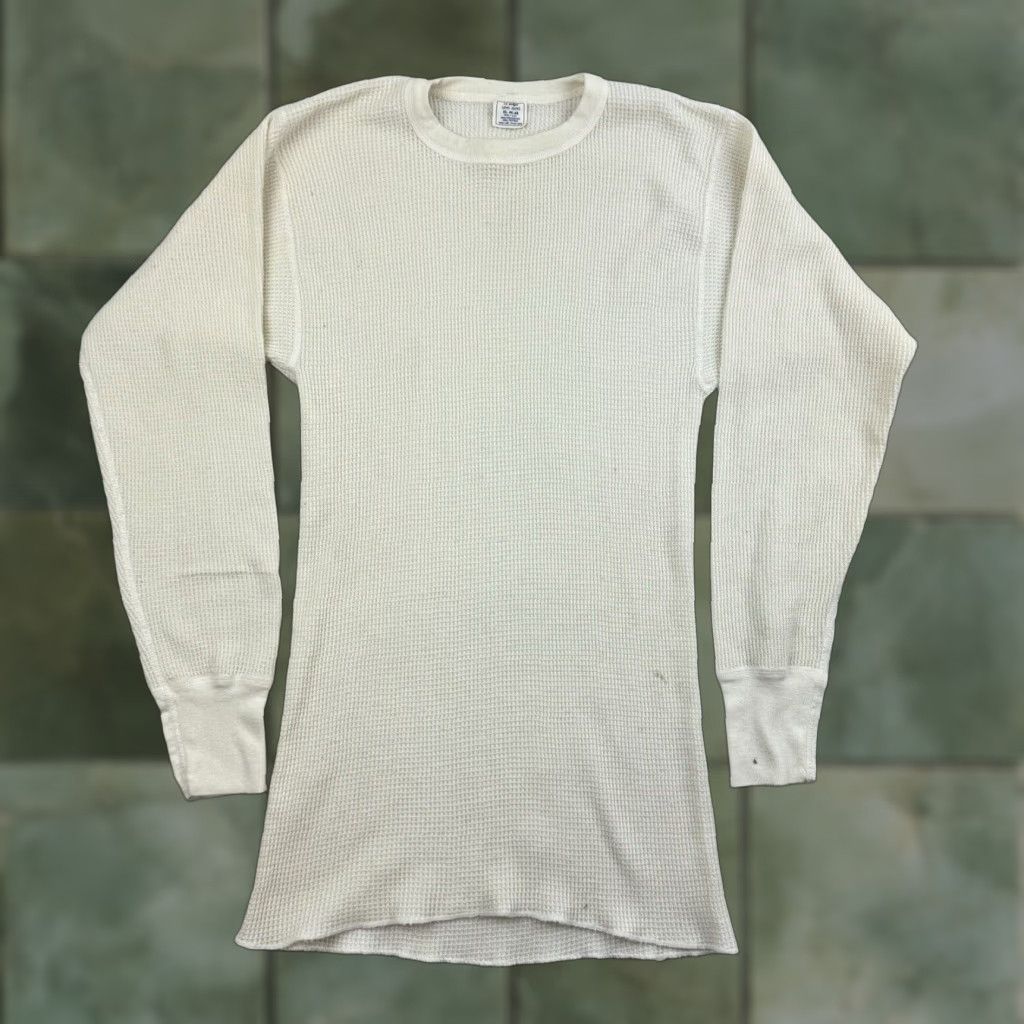 Vintage VINTAGE J.E. Morgan Thermal Undershirt T-Shirt Men XL White 60s 70s Grunge Stain Rockabilly Shirt Mens XL White Thermal Size US XL / EU 56 / 4 - 1 Thumbnail