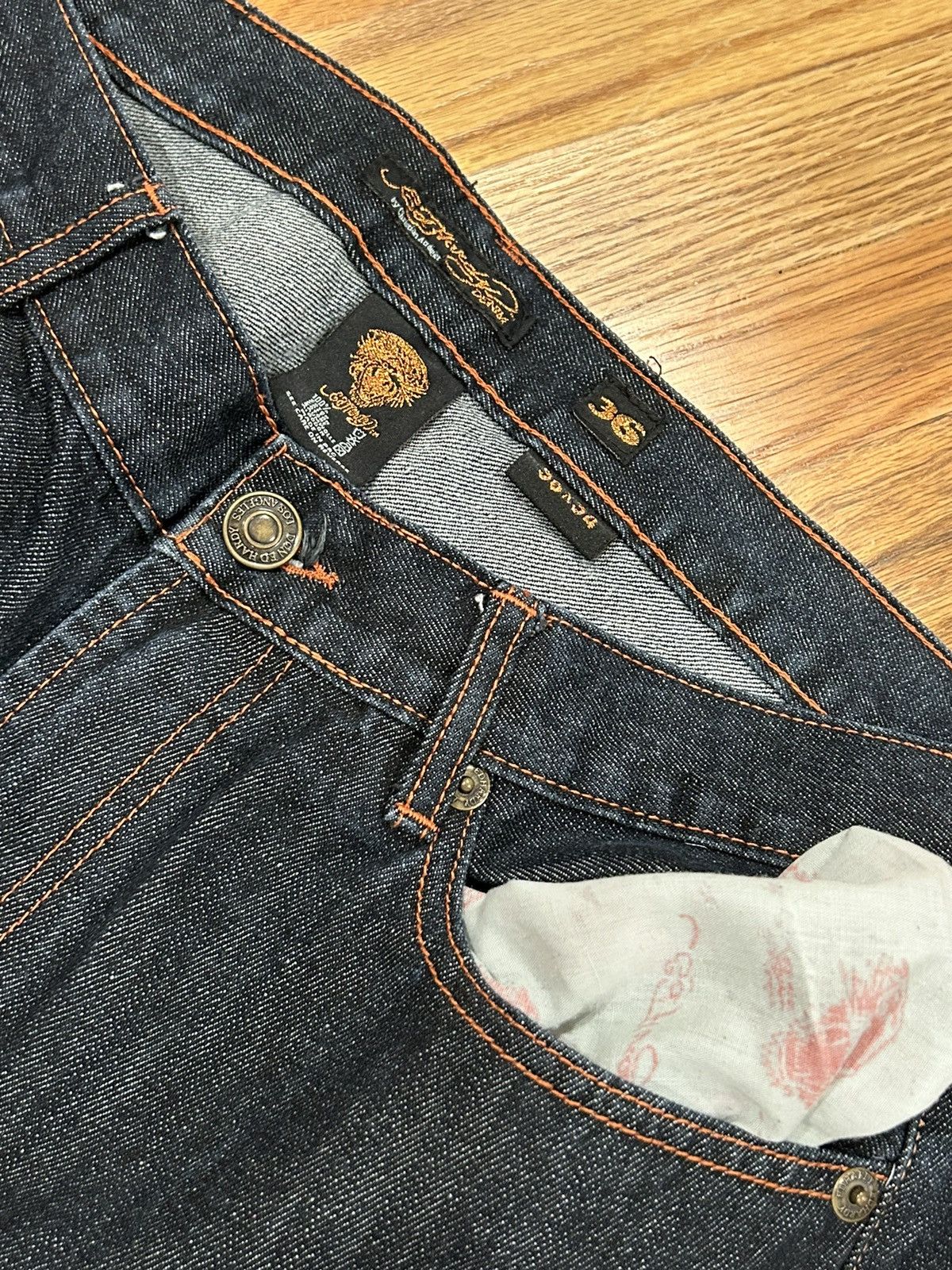 Ed Hardy RARE Ed Hardy Embroidered Geisha Raw Denim Size US 36 / EU 52 - 2 Thumbnail