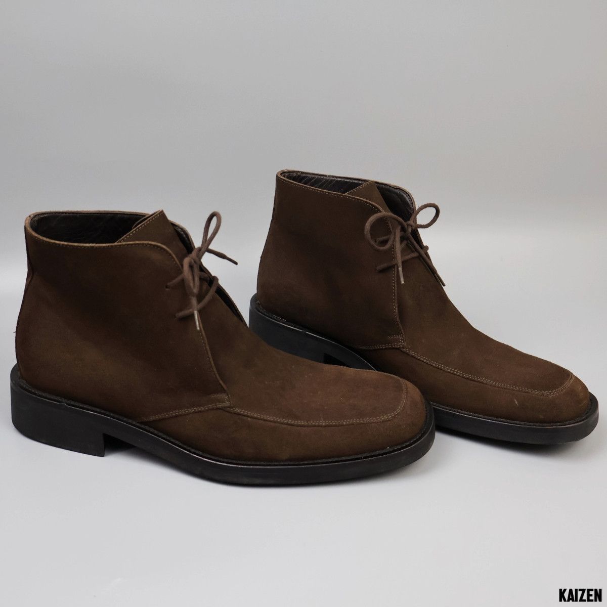 image of Gucci - Desert Square Toe Suede Boots in Dark Brown, Men's (Size 9)