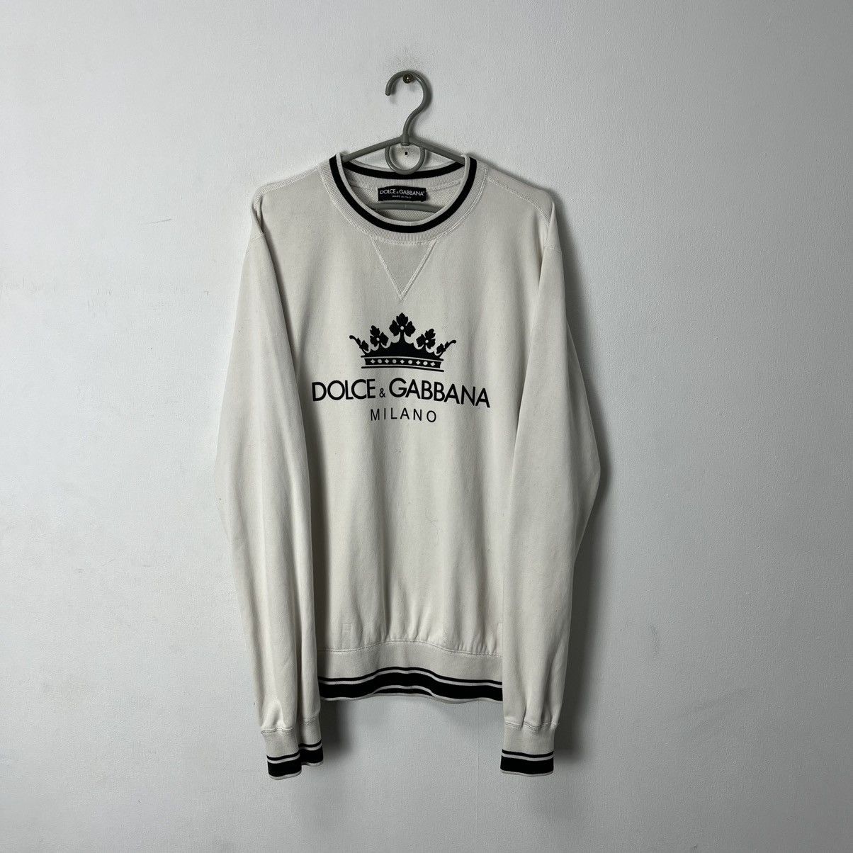 Dolce & Gabbana Dolce & Gabbana D&G Sweatshirt White Big Logo Rare Size US M / EU 48-50 / 2 - 1 Thumbnail
