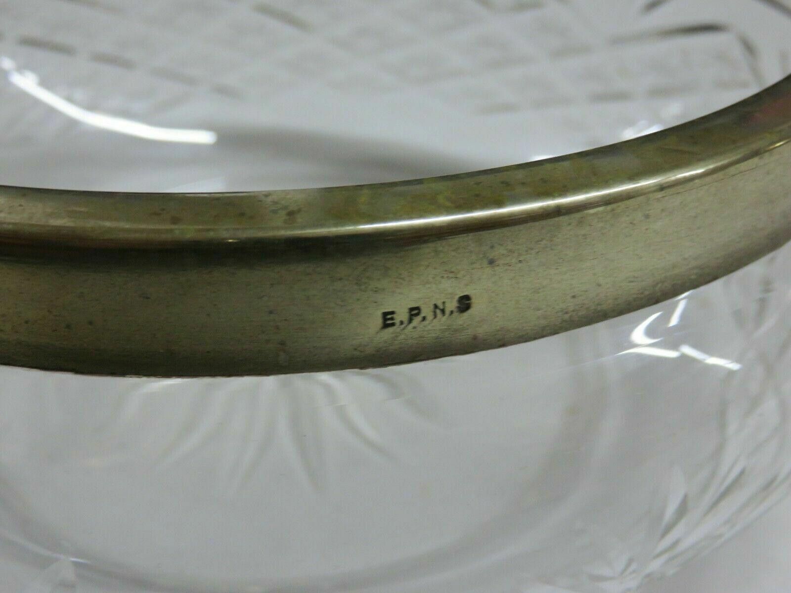 The Unbranded Brand Cut Crystal Fruit Salad Serving Bowl With Silver Plated Rim Size ONE SIZE - 5 Thumbnail