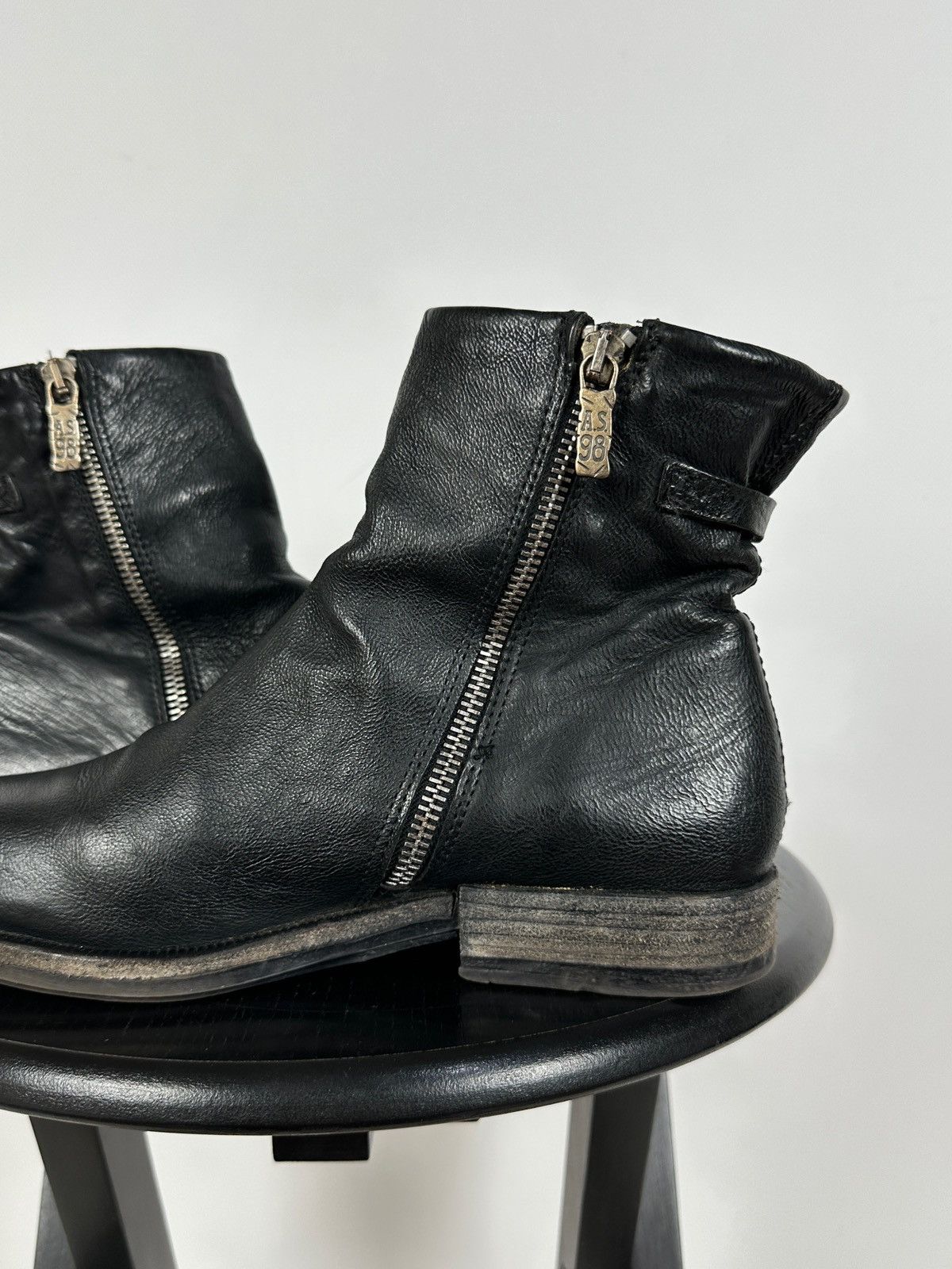 A.S.98 A.S.98. Airstep Black Leather Biker Ankle Boots Size US 8 / IT 38 - 16 Thumbnail