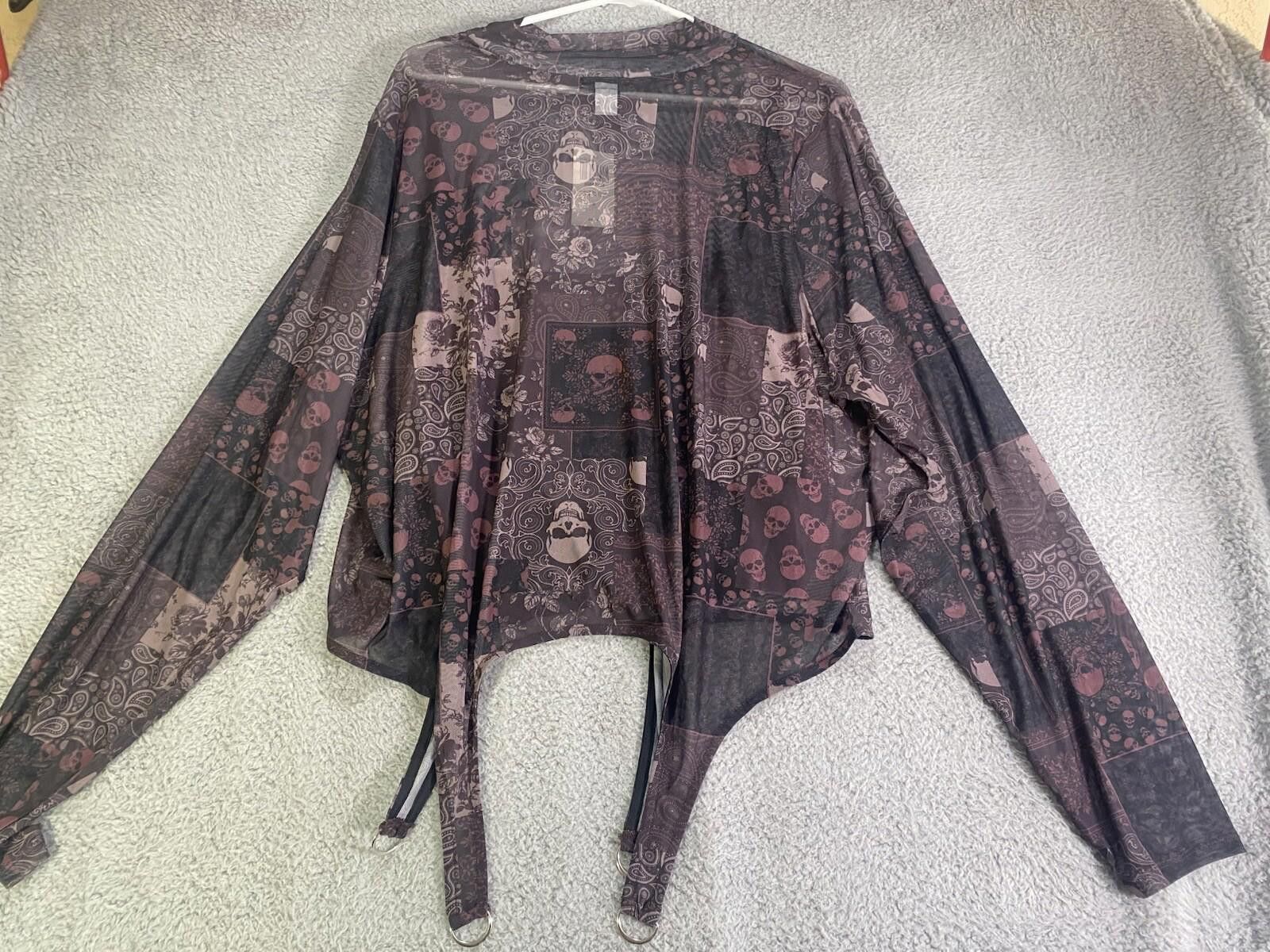 Hot Topic Death Moth Women Small Top Social Collision Hot Topic Goth Size S / US 4 / IT 40 - 1 Thumbnail