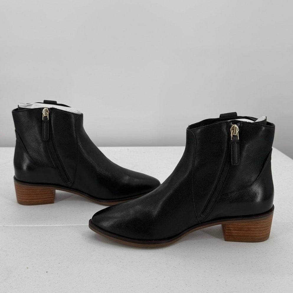 Cole Haan NEW Cole Haan Women's Maci Black Leather Heeled Booties Size US 6.5 / IT 36.5 - 3 Thumbnail