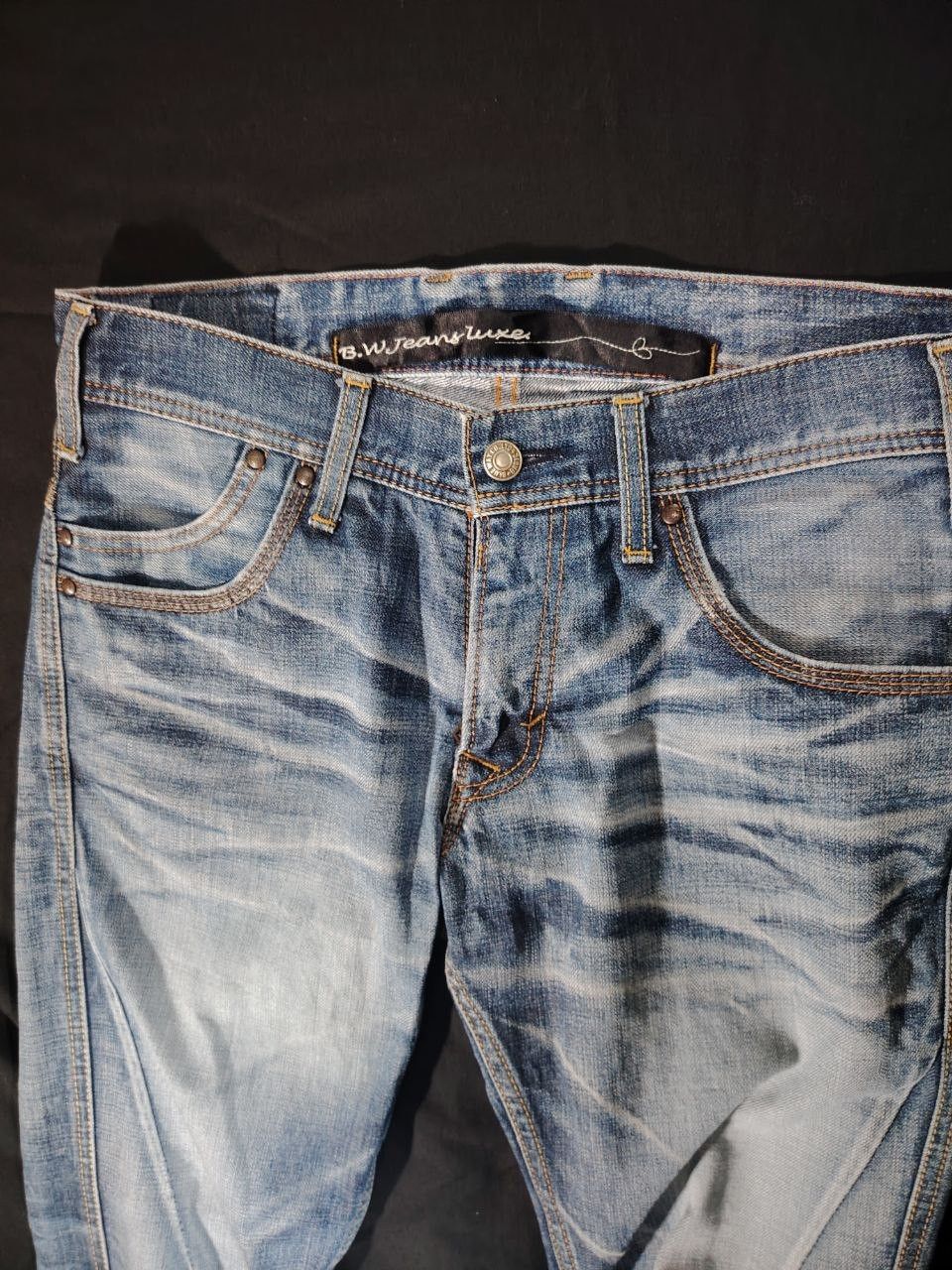 Japanese Brand Blue Way "Made in Nippon" Heavy Whiskered Distressed Denim Size US 32 / EU 48 - 8 Thumbnail