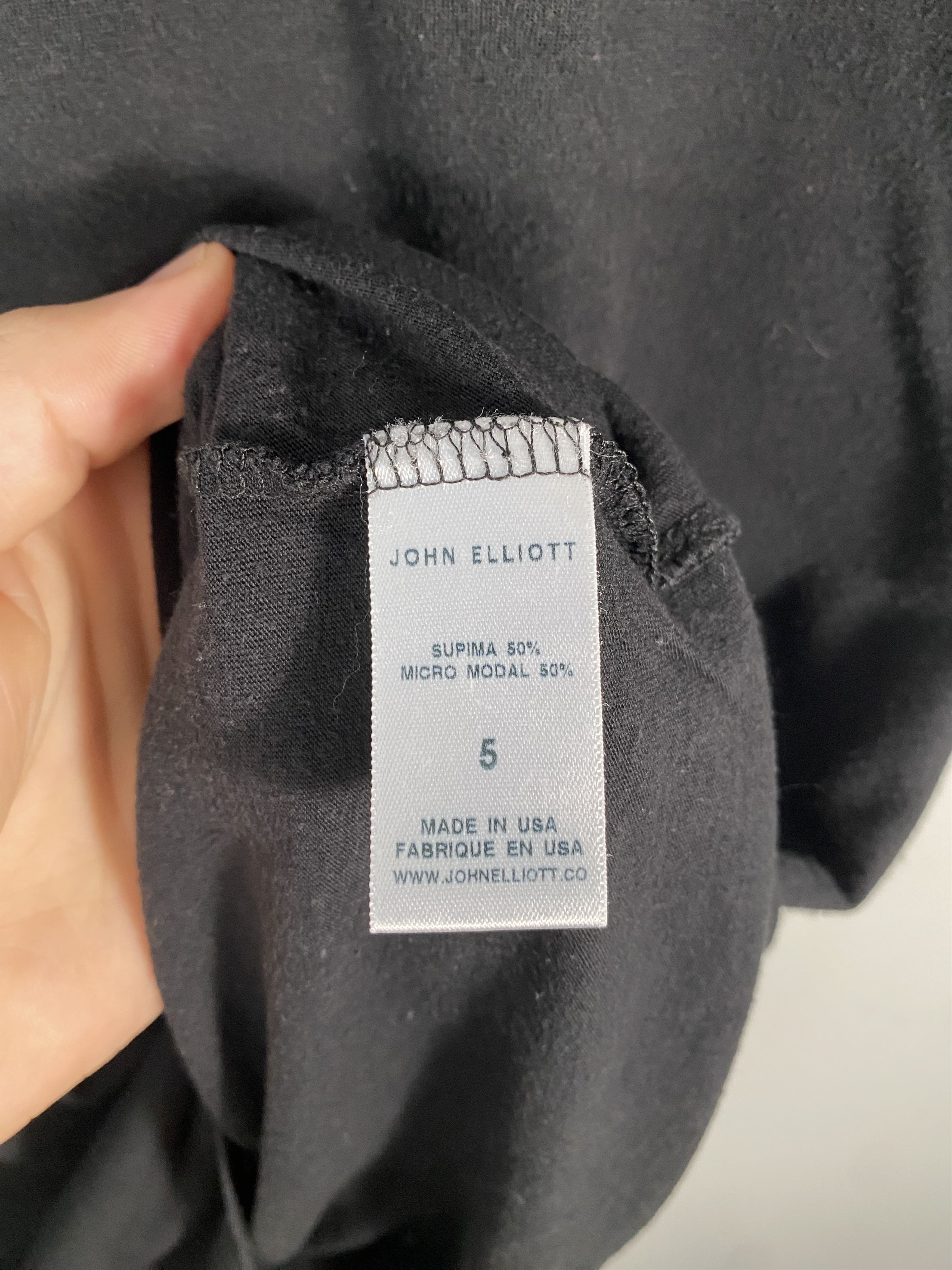 John Elliott John Elliott Black Supima Cotton Tshirt Size 5 Size US L / EU 52-54 / 3 - 4 Thumbnail