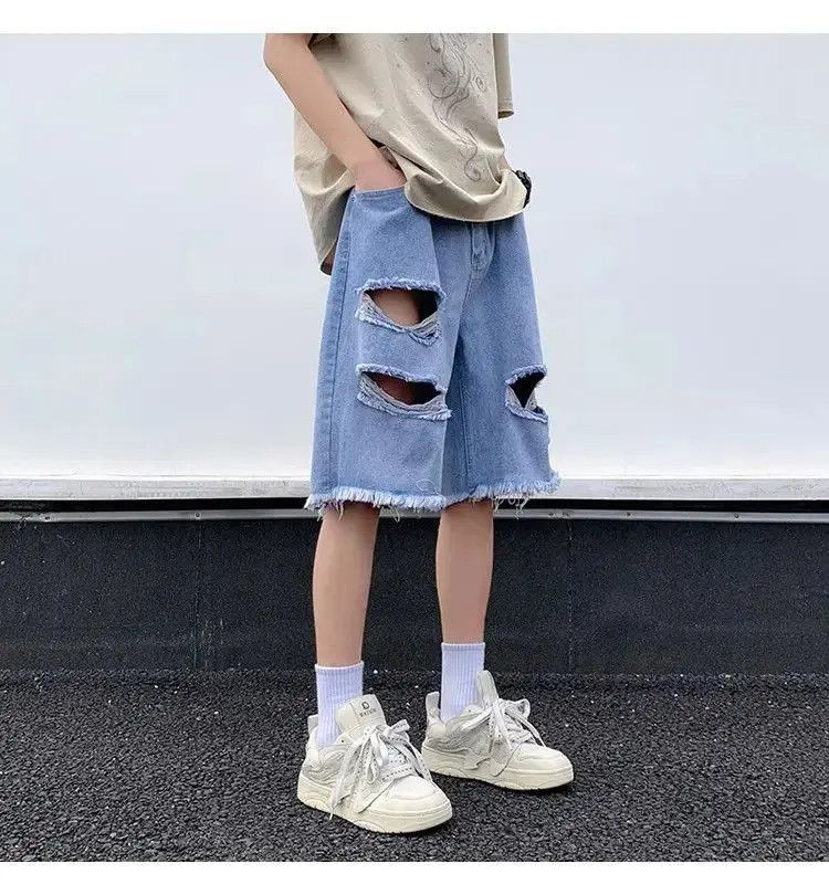 Japanese Brand Straight casual distressed rough edge jeans Size US 32 / EU 48 - 2 Thumbnail