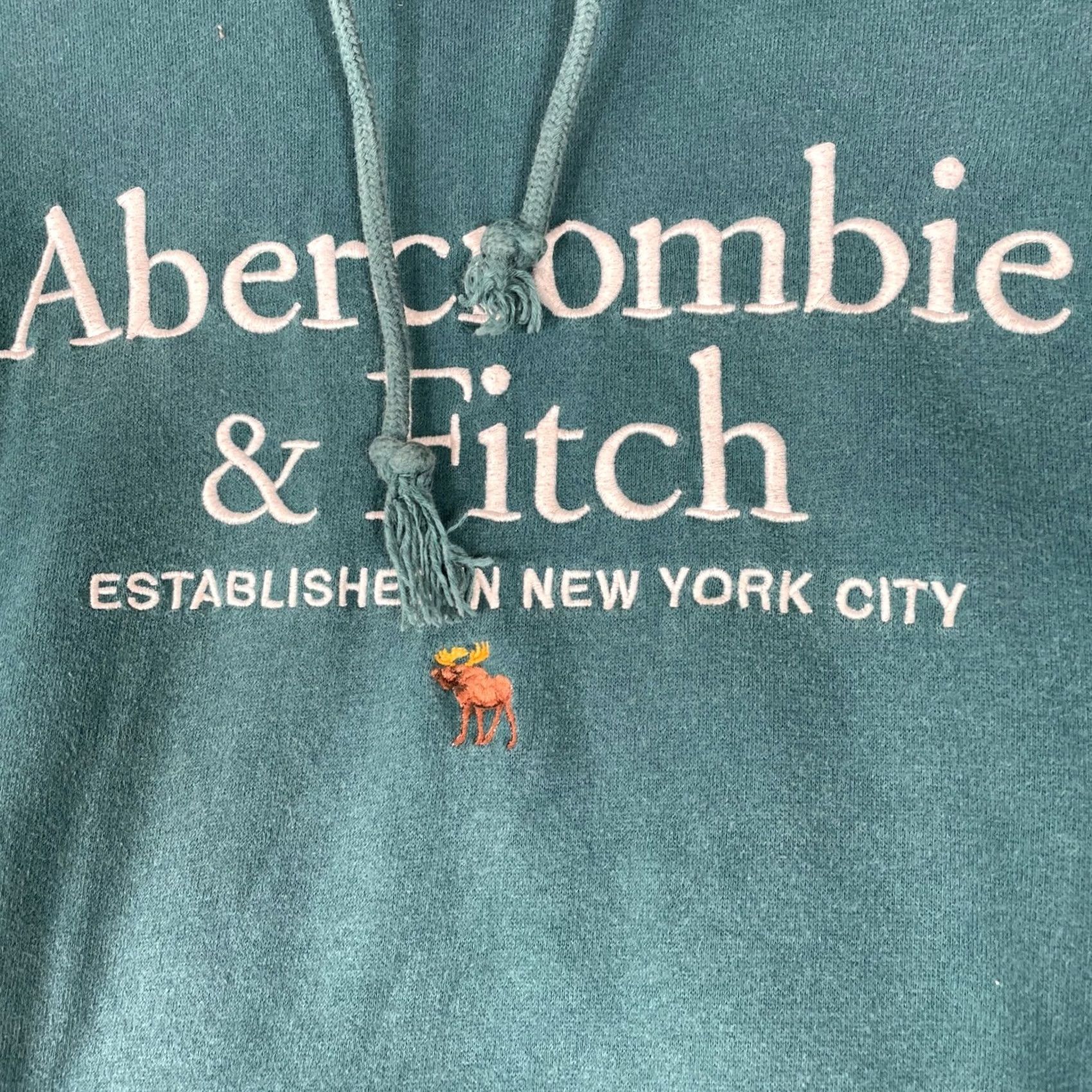 Abercrombie & Fitch Abercrombie & Fitch Hoodie Womens Small Teal Green Sweatshirt New York City - Pre-Owned Size S / US 4 / IT 40 - 5 Thumbnail