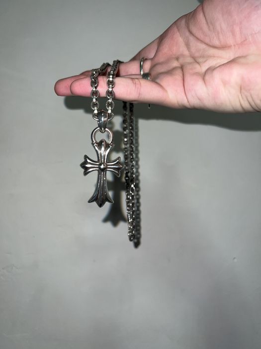 Chrome Hearts 24 inch paperchain small ch cross pendant with bale set ...