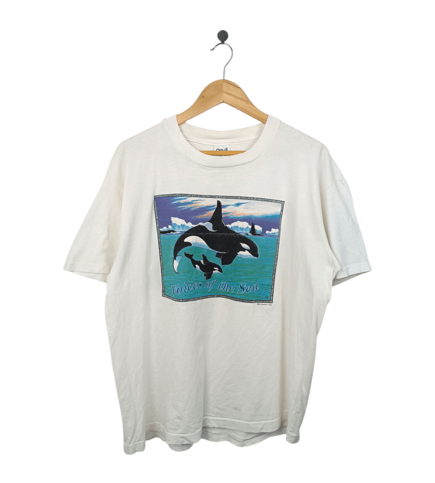 Vintage VINTAGE '94 VOICES OF THE SEA ORCA TEE FREE WILLY WHALE FISH Size US XL / EU 56 / 4 - 1 Thumbnail