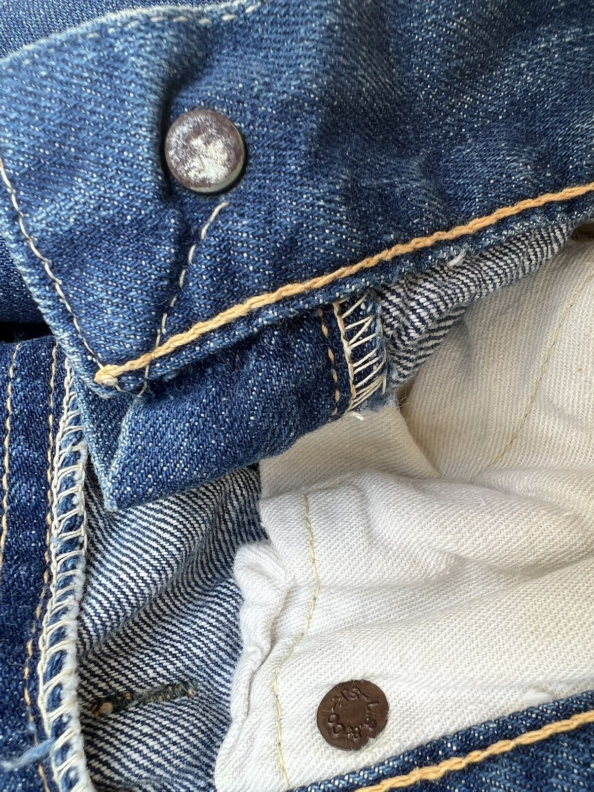 Levi's RARE! Vintage 50s Levi’s Hidden Rivets Denim Selvedge Jeans Size 28" / US 6 / IT 42 - 16 Thumbnail