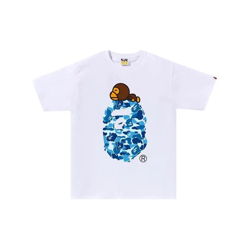 Bape BAPE ABC Camo Milo On Big Ape Tee White/Blue Size US XXL / EU 58 / 5 - 1 Thumbnail