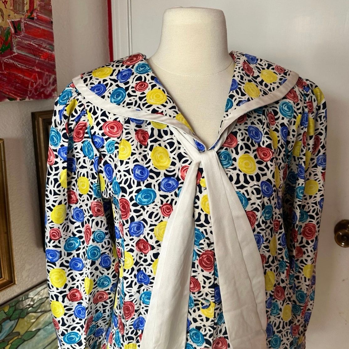 Other frank young silk rose floral multicolored button up blouse Size L / US 10 / IT 46 - 2 Thumbnail