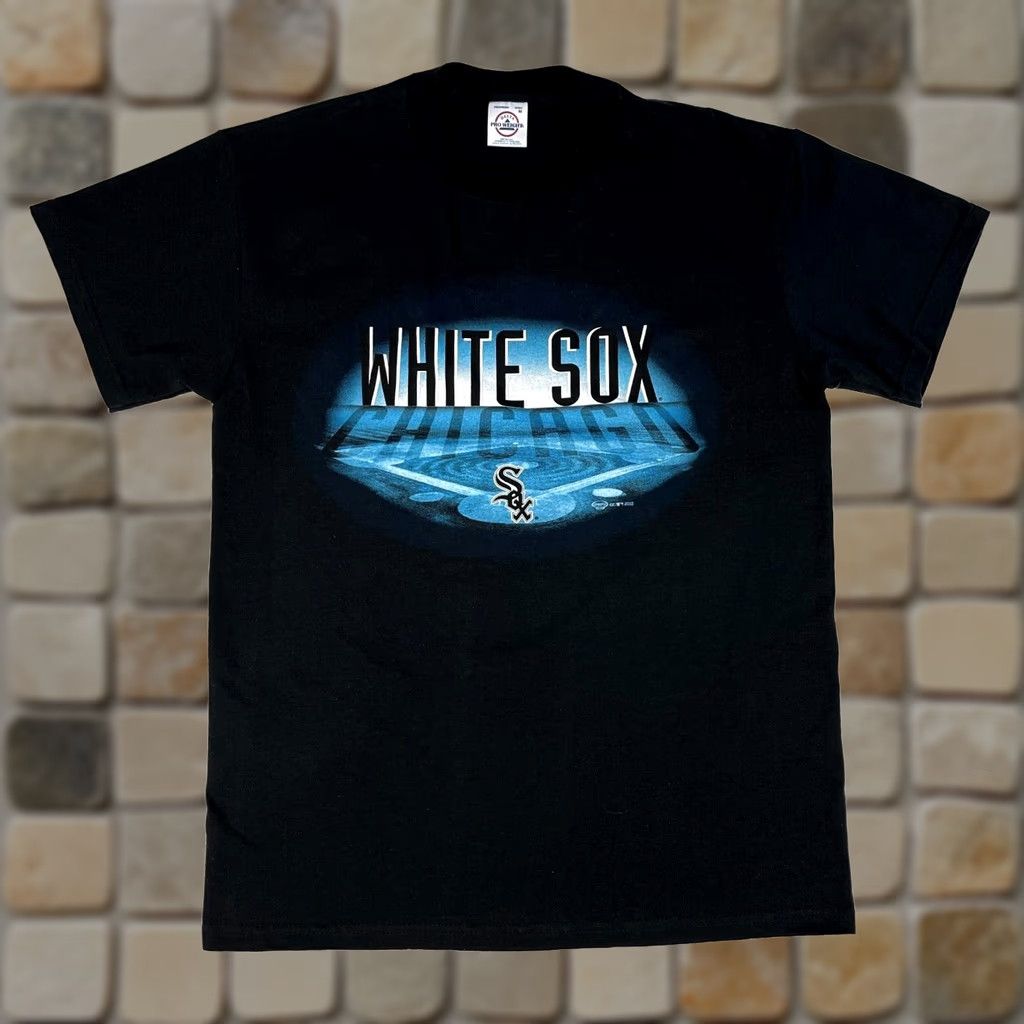 Delta VINTAGE Chicago White Sox T-Shirt Delta Pro Weight Size M Men's Black Cotton Short Sleeve Crew Neck 2002 Graphic Print Logo Sports Size US M / EU 48-50 / 2 - 1 Thumbnail