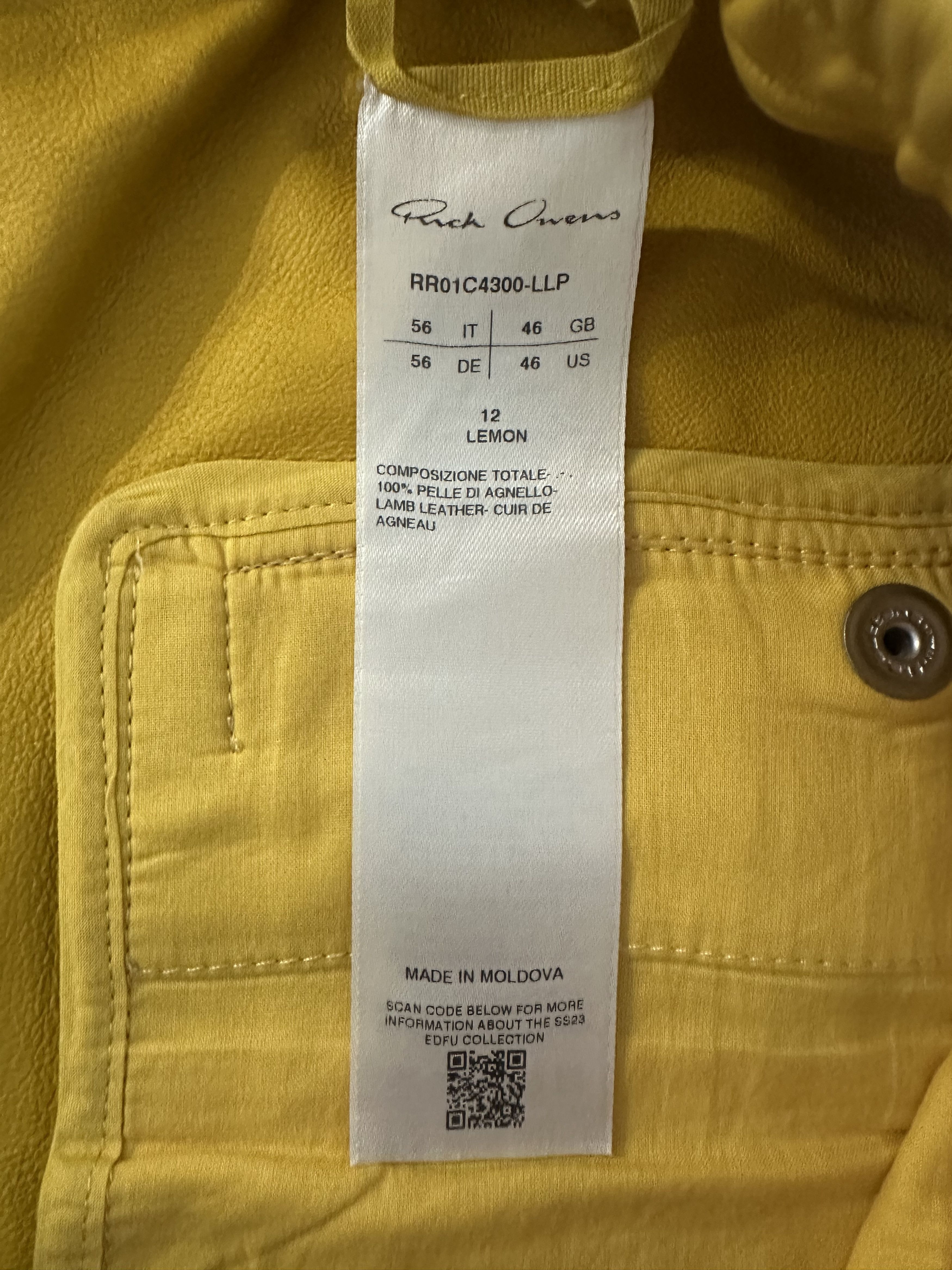 Rick Owens Rick Owens Lemon Cargobela Leather Shorts Size US 38 / EU 54 - 9 Thumbnail