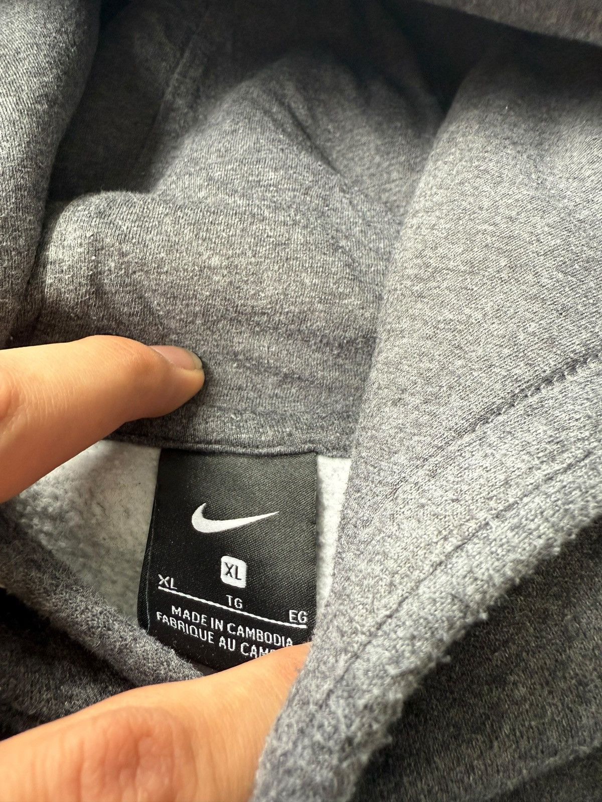 Nike × Vintage Nike Gray Hoodie Small Swoosh Logo mens size L Size US XL / EU 56 / 4 - 3 Thumbnail