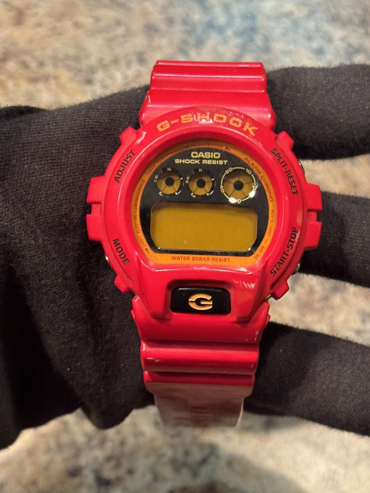 G Shock Casio G-Shock DW-6900 Red Gold Triple Graph Digital Watch Size ONE SIZE - 9 Thumbnail