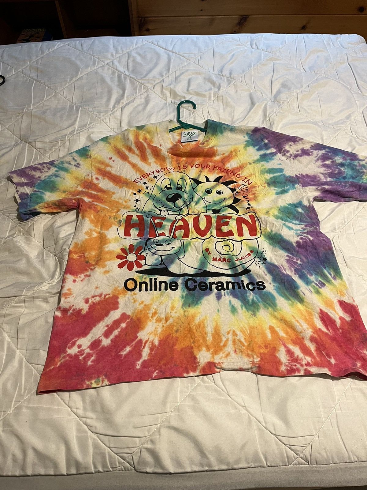 image of Heaven By Marc Jacobs x Online Ceramics Everybody Is Your Friend In Heaven Tee in Tie Dye (Size XL)