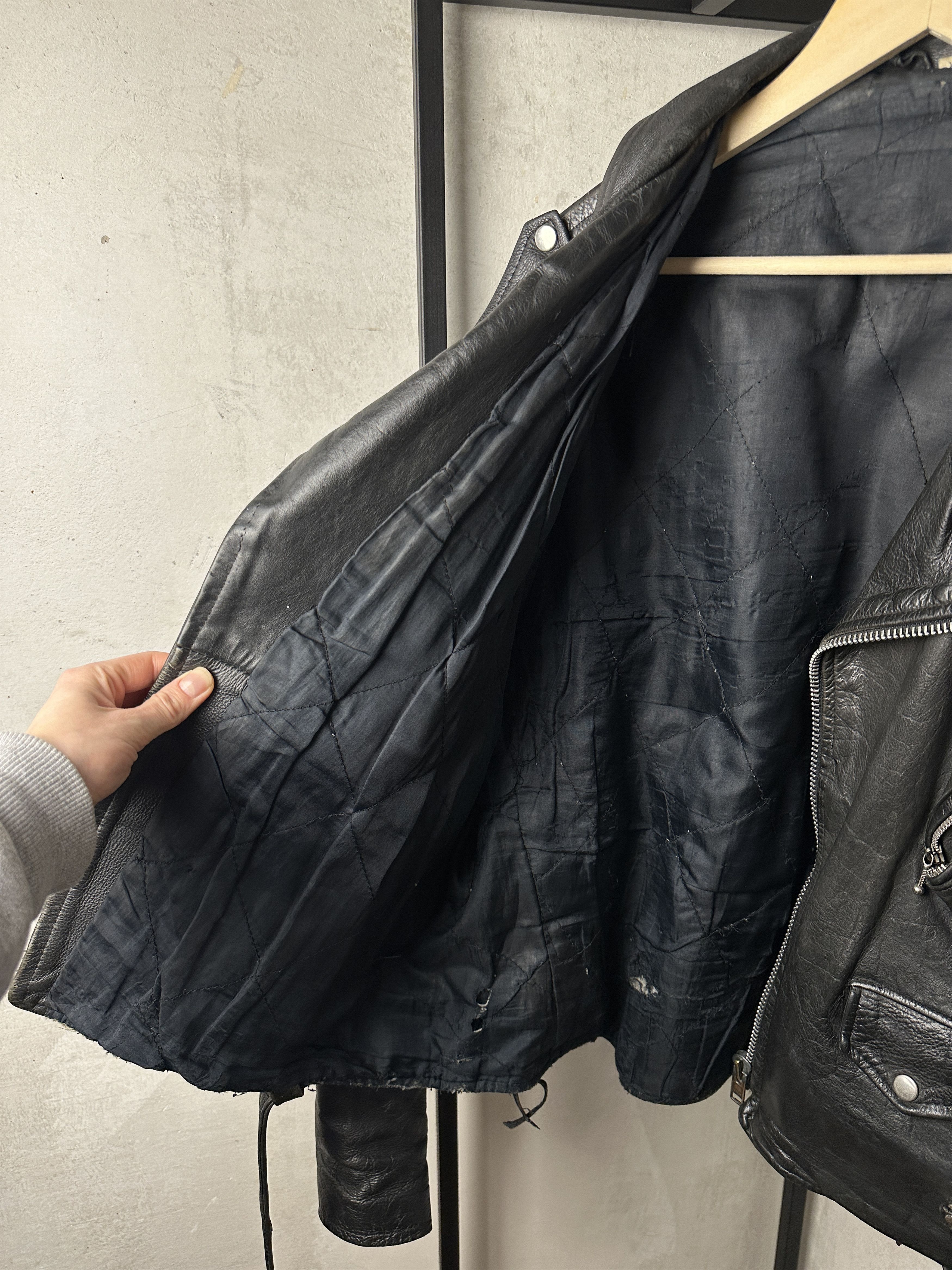 Genuine Leather Genuine Leather Bikers Black Jacket Customized Size US XL / EU 56 / 4 - 7 Thumbnail