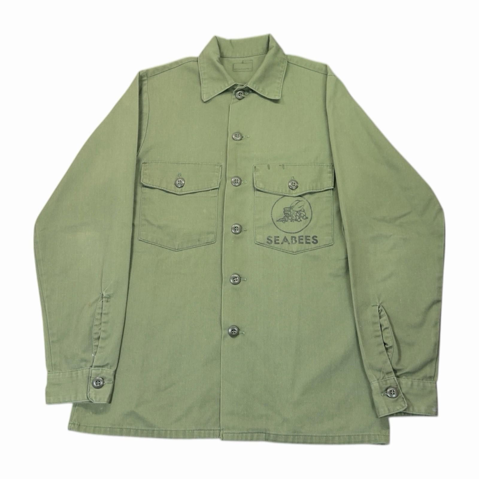 Other Seabees US Navy Battalion Military Uniform Shirt 21x29.5 Med Size ONE SIZE - 1 Thumbnail