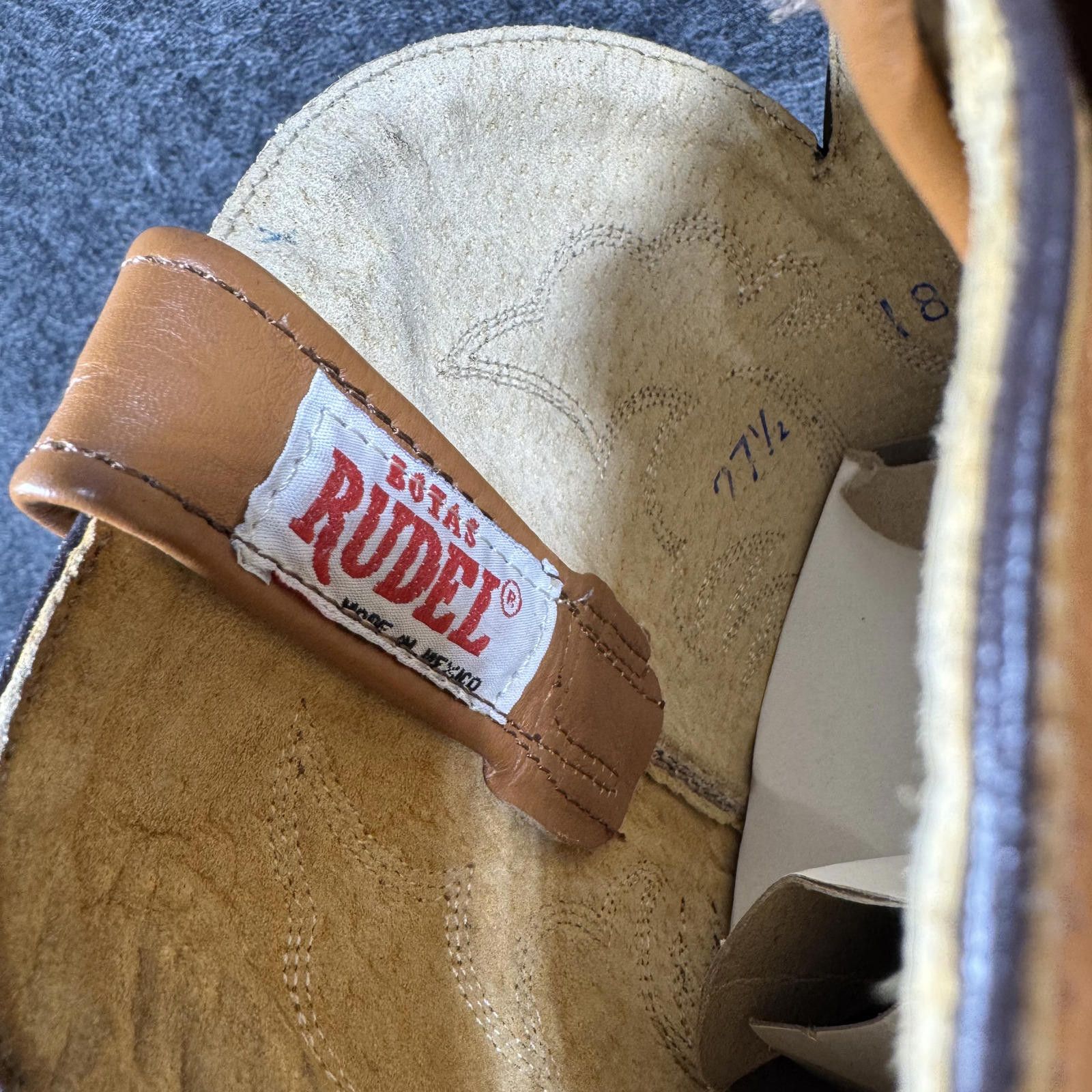 RUDE GALLERY Rudel Western Boots Men's 8.5 Honey Leather Ostrich NEW Size US 8.5 / EU 41-42 - 5 Thumbnail