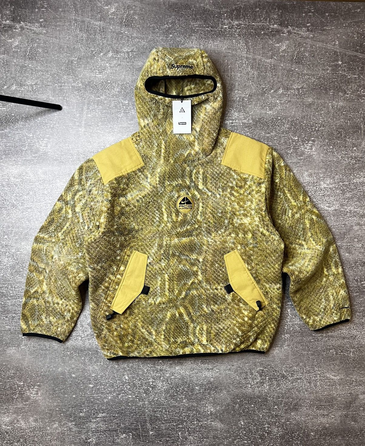 image of Nike Acg x Supreme Nike Supreme Acg Fleece Jacket Hoodie Ninja in Beige, Men's (Size Medium)