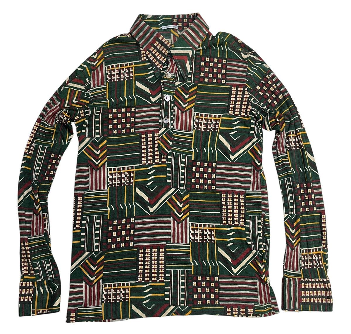 Designer × Vintage Vintage Geometric Abstract Wide Collar Button Shirt Size US S / EU 44-46 / 1 - 1 Thumbnail