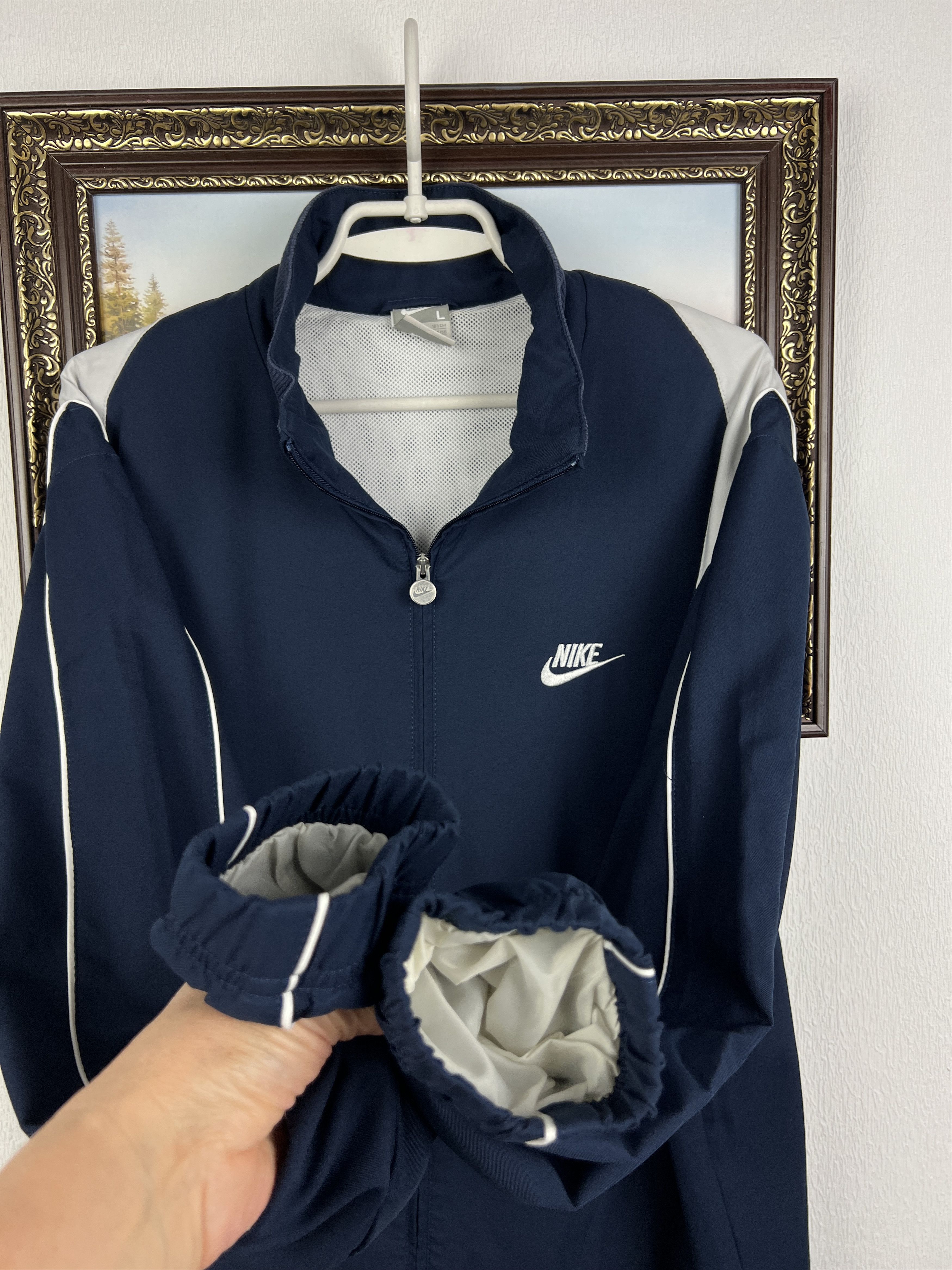 Nike Track Suit Jacket Pants Set Swoosh Rare Hype Track Top Size US L / EU 52-54 / 3 - 7 Thumbnail