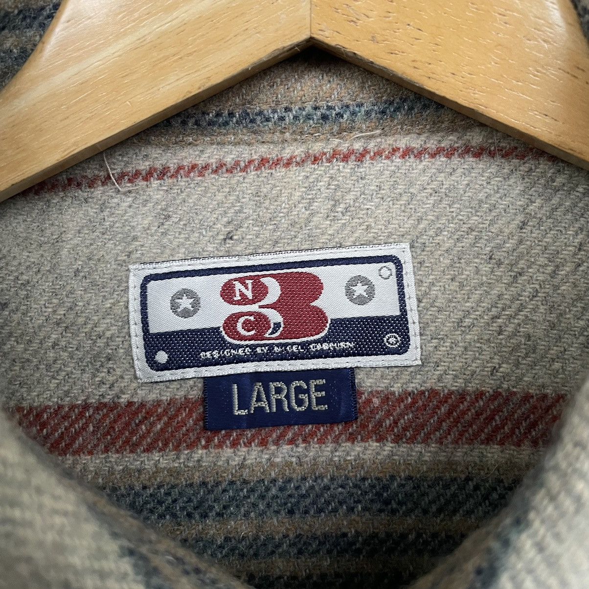 Nigel Cabourn × Vintage Vintage Nigel Cabourn Stripes Wool Jacket Size US L / EU 52-54 / 3 - 3 Thumbnail