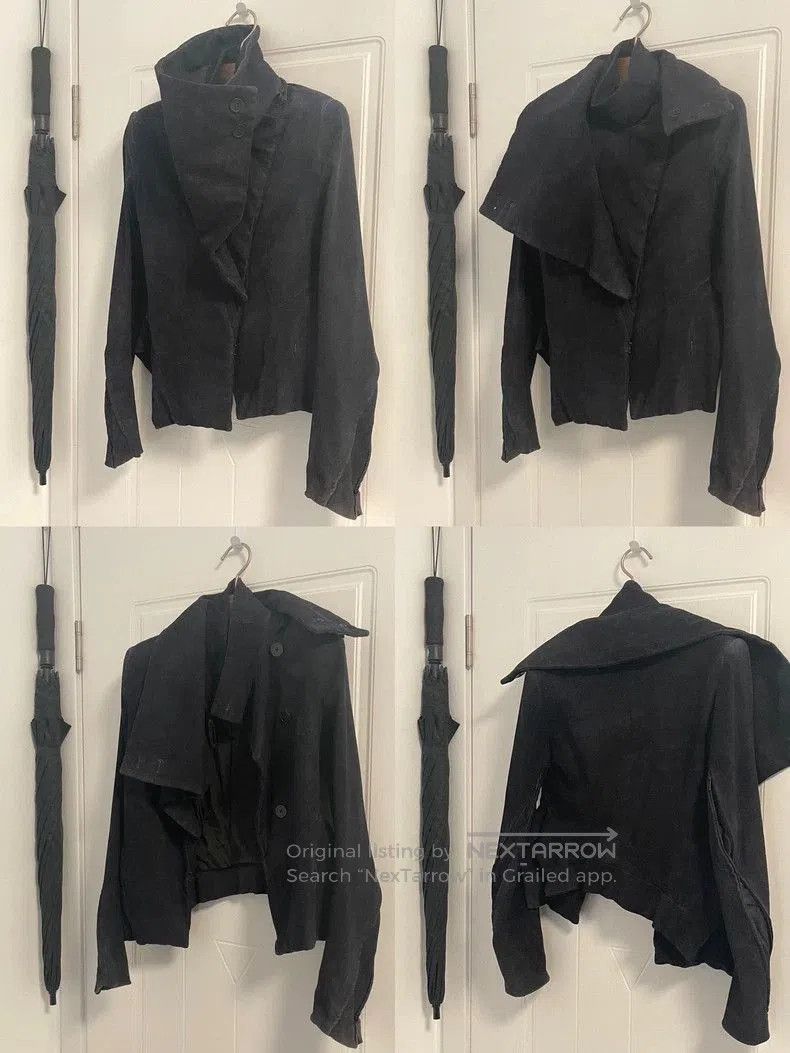 Ann Demeulemeester Ann Demeulemeester Leather Jacket with Scarf Hem. Size US XS / EU 42 / 0 - 2 Thumbnail