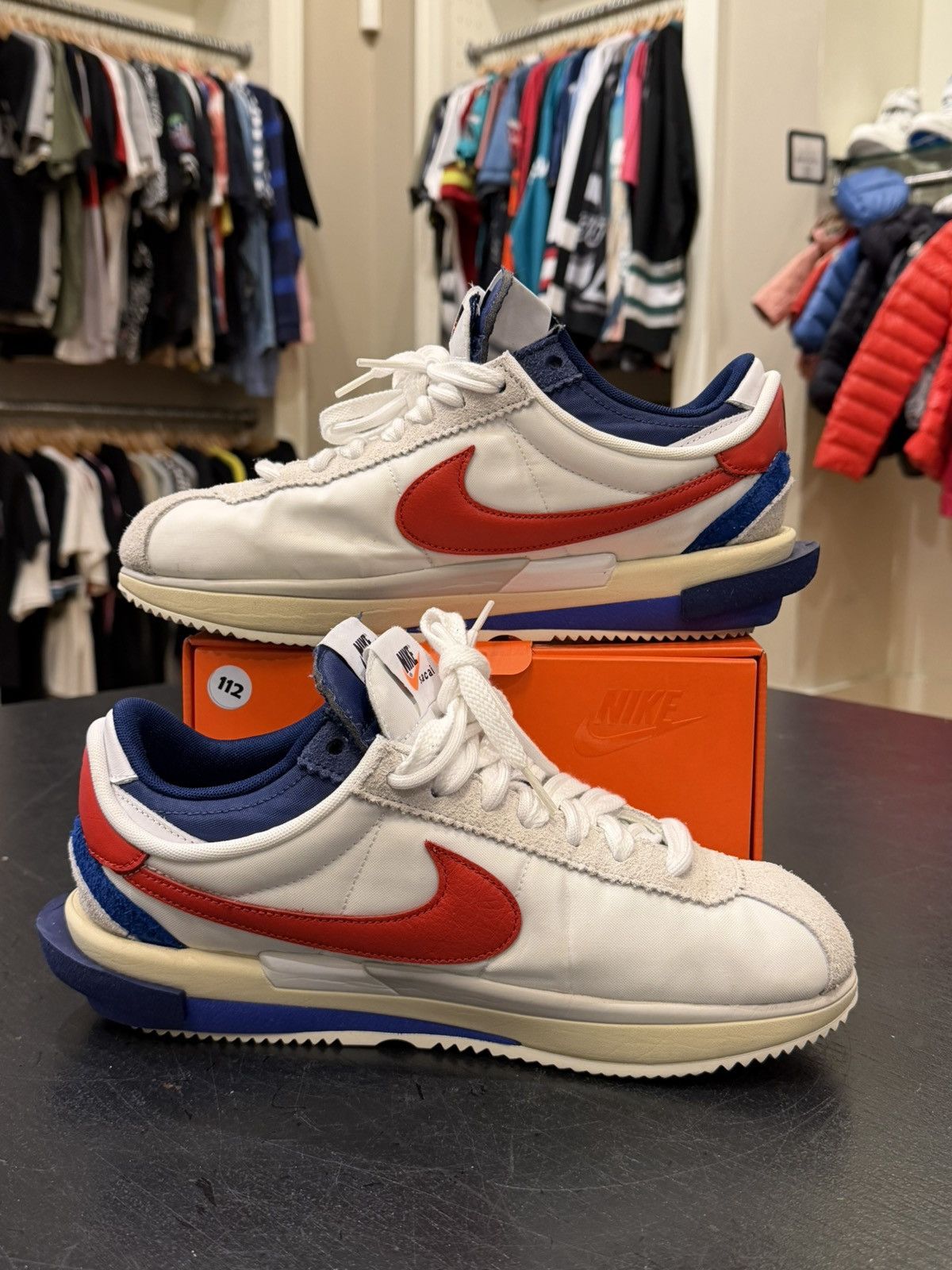 Nike × Sacai Nike Zoom Cortez SP ‘Sacai White University Red Blue’ Size US 10 / EU 43 - 2 Thumbnail