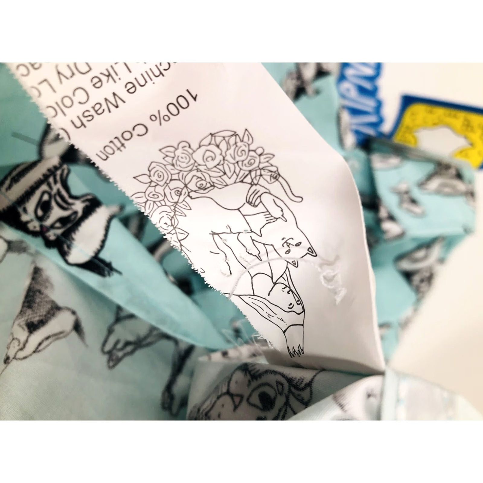 RIPNDIP RIPNDIP / NEW w TAGS - CATS KITTENS ALL OVER Md. Shirt Shirt Men M Blueish Green / Black / White Cat 90s Theme Mens Size US M / EU 48-50 / 2 - 8 Thumbnail