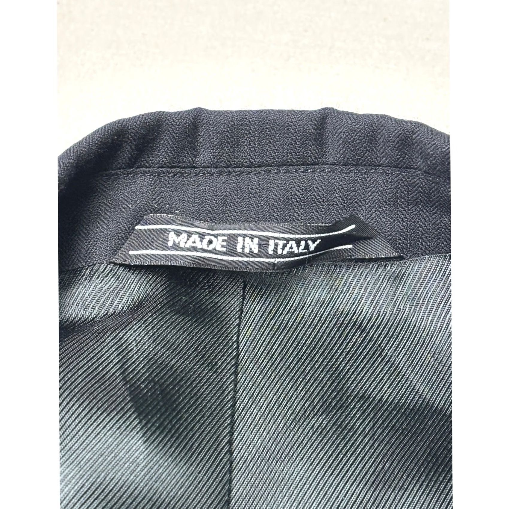 Vintage Gianni Orvietto Blazer Jacket Black Wool 40 R Single-Breasted Notch Lapel 3-Button Vintage No Mens Style 2 Piece Italy Italian Super 120's Herringbone Size 40R - 4 Thumbnail