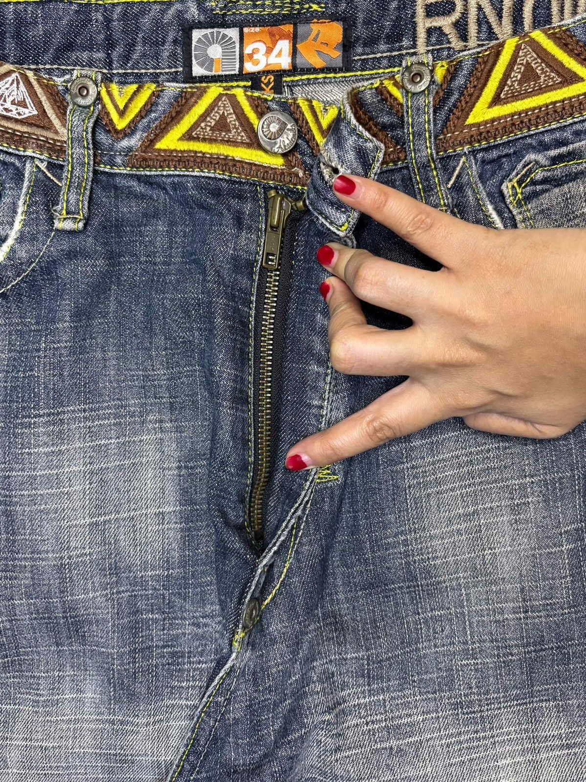 Akademiks × Japanese Brand Vintage Akademiks Diamond Embroidered Wide Leg Baggy Jeans Size US 34 / EU 50 - 3 Thumbnail