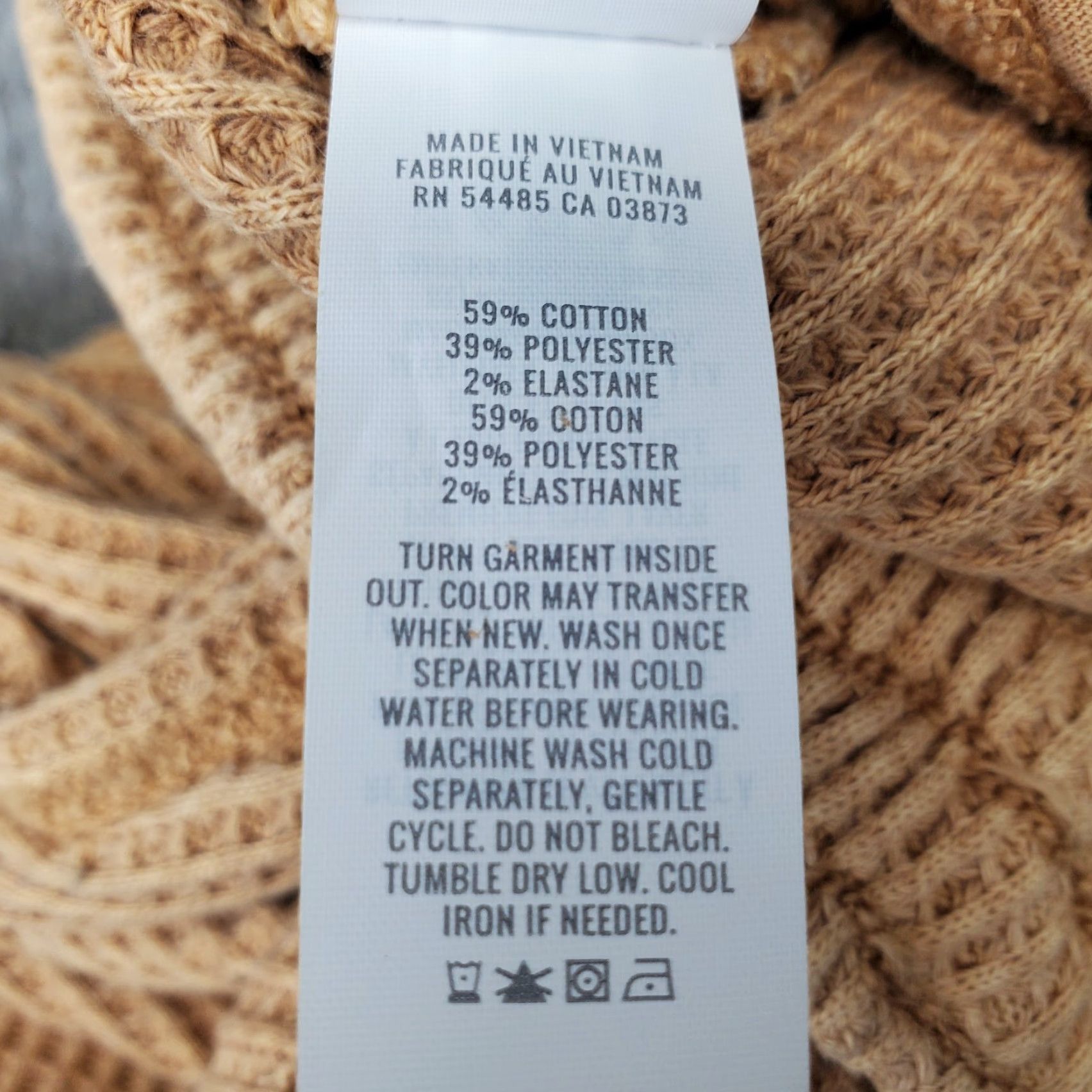 Vintage Aerie Lounge Pants Womens XS Tan Waffle Knit Thermal Elastic Waist Wide Leg Pants Size 26" / US 2 / IT 38 - 8 Thumbnail