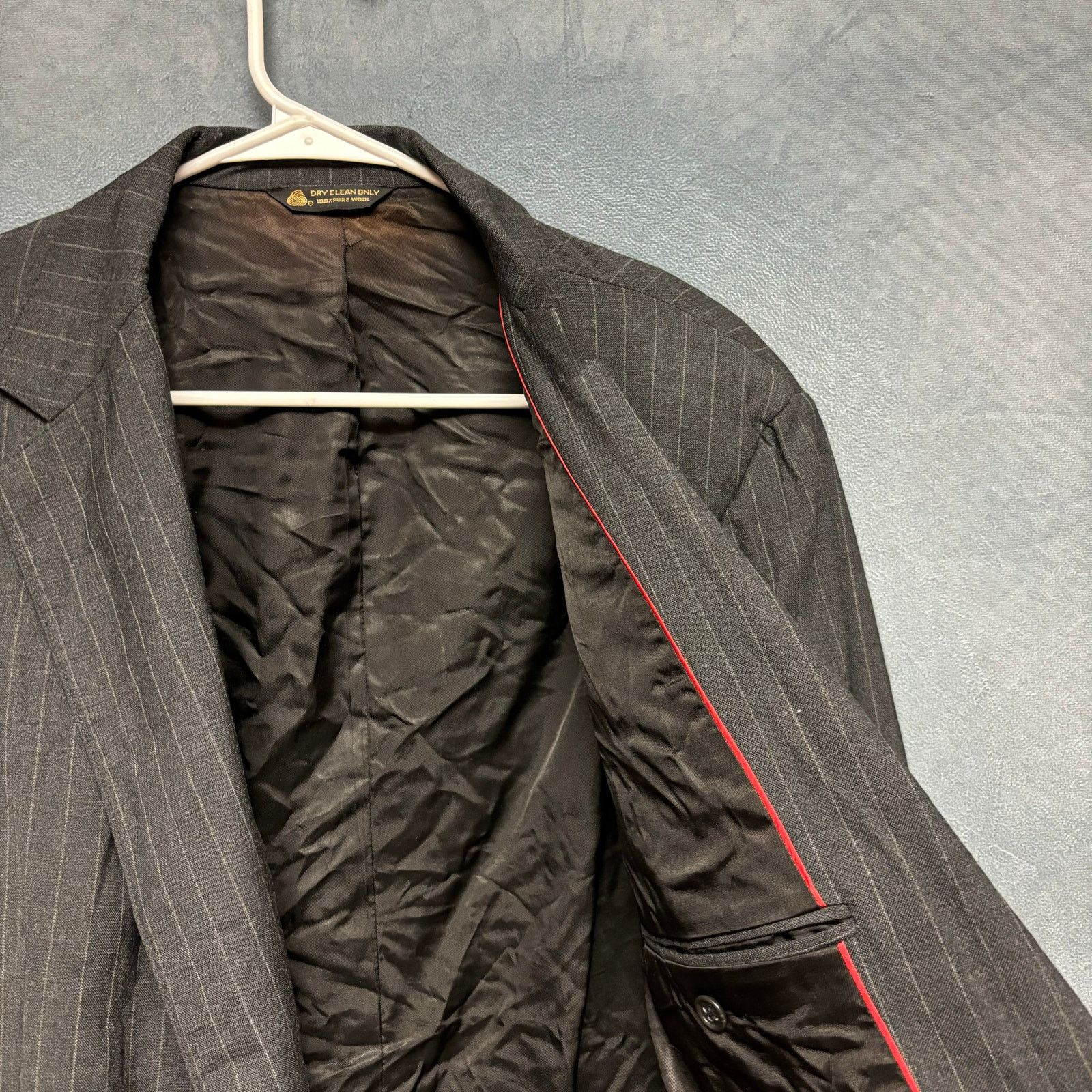 Other Patrick James Pin Stripe Blazer Jacket 44R 2 Buttons Wool Size 44R - 16 Thumbnail