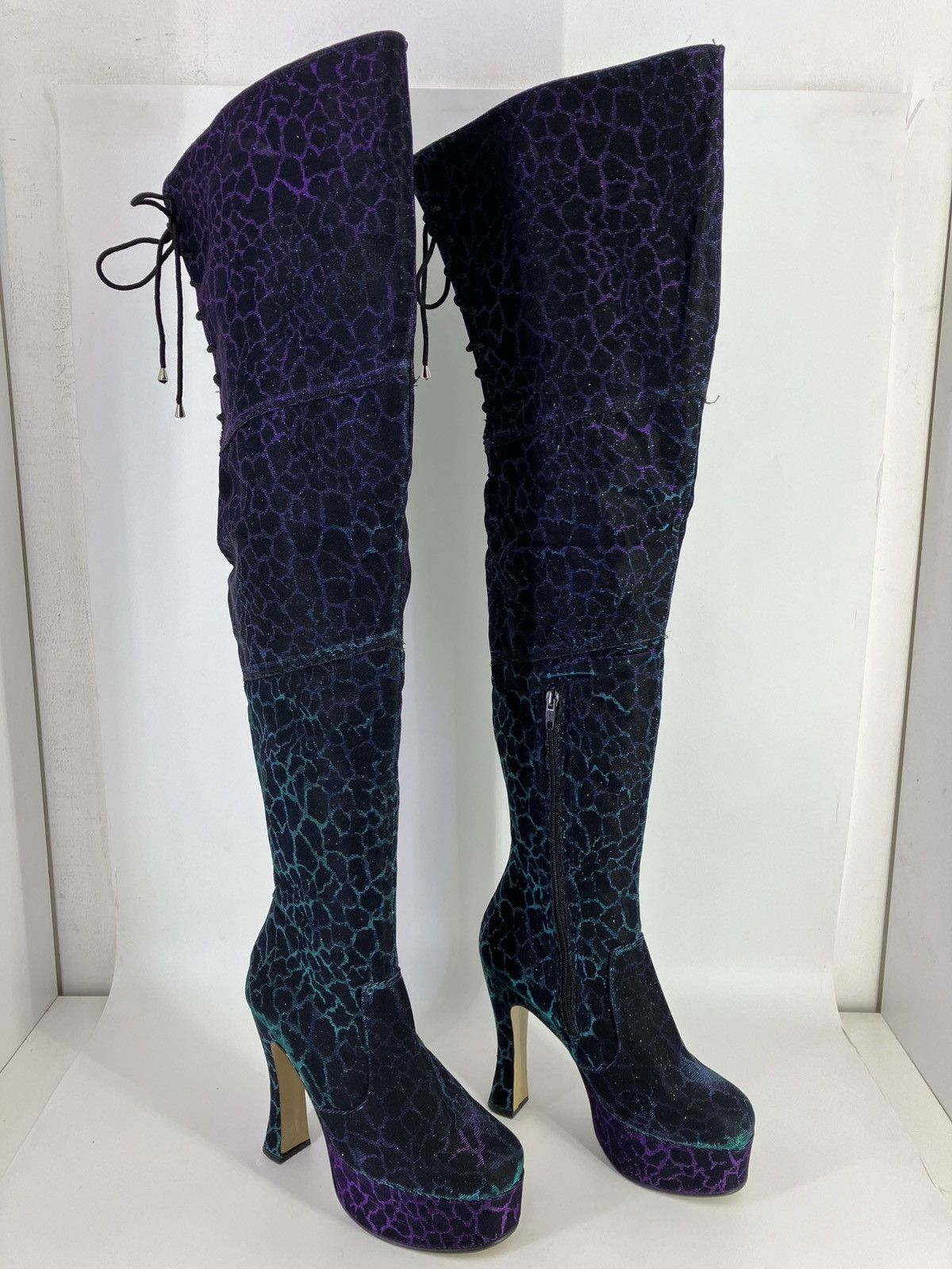 Vintage Over-the-knee thigh-high boots Nathaly Martinez 90s 00s Size US 8 / IT 38 - 1 Thumbnail