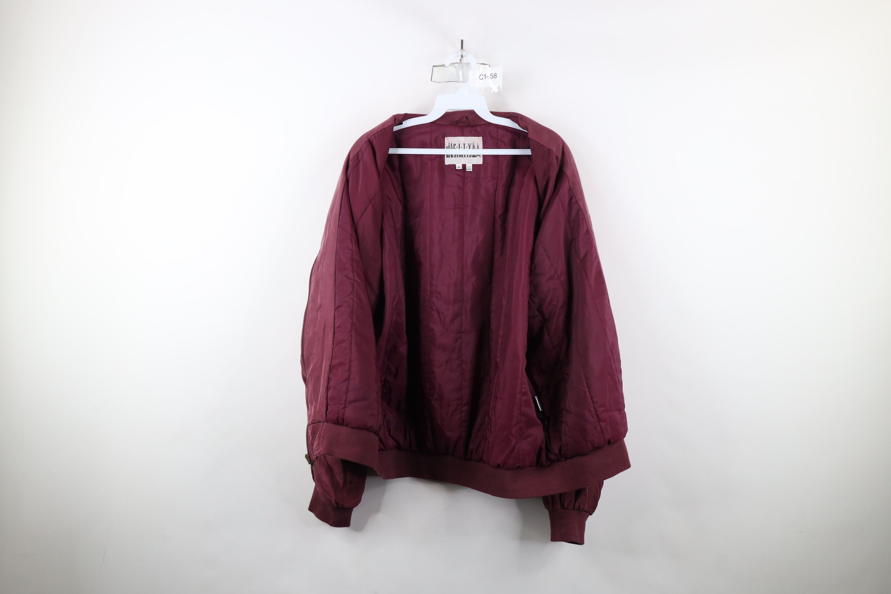 Vintage Vintage 90s Streetwear Full Zip Silk Puffer Bomber Jacket Size US M / EU 48-50 / 2 - 10 Thumbnail