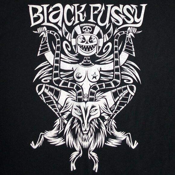 Band Tees RARE Vintage Black Pu$$y Psychedelic Stoner Rock T-Shirt Size US XXL / EU 58 / 5 - 1 Thumbnail