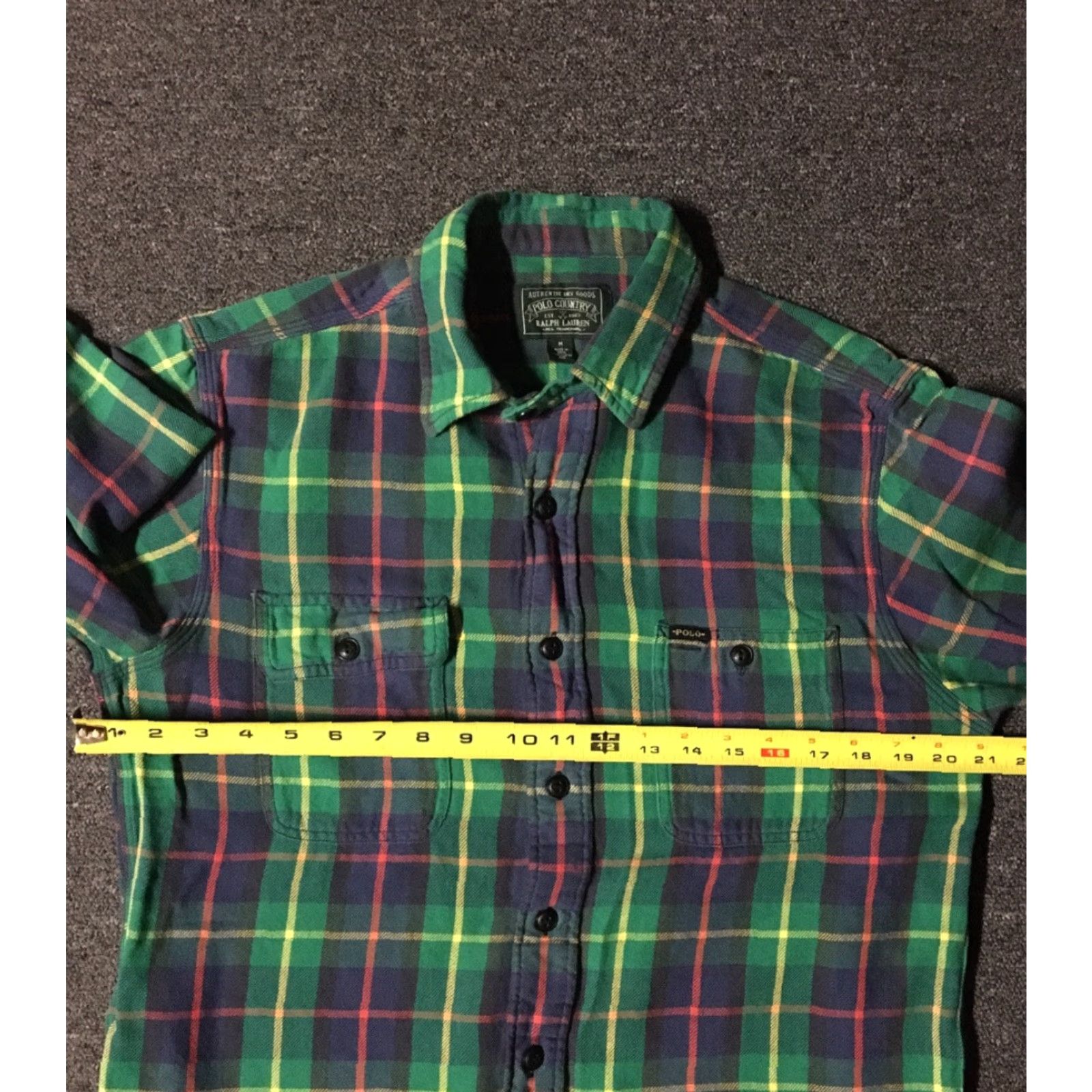Polo Ralph Lauren VINTAGE Polo Ralph Lauren Flannel Shirt M Green Plaid Button-Front 90s USA Mens Size US M / EU 48-50 / 2 - 5 Thumbnail