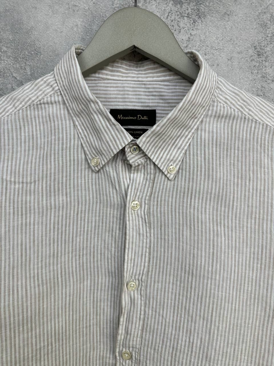 Massimo Dutti Massimo Dutti 100% Linen Striped Shirt Button-Down LS Size US XXL / EU 58 / 5 - 4 Thumbnail