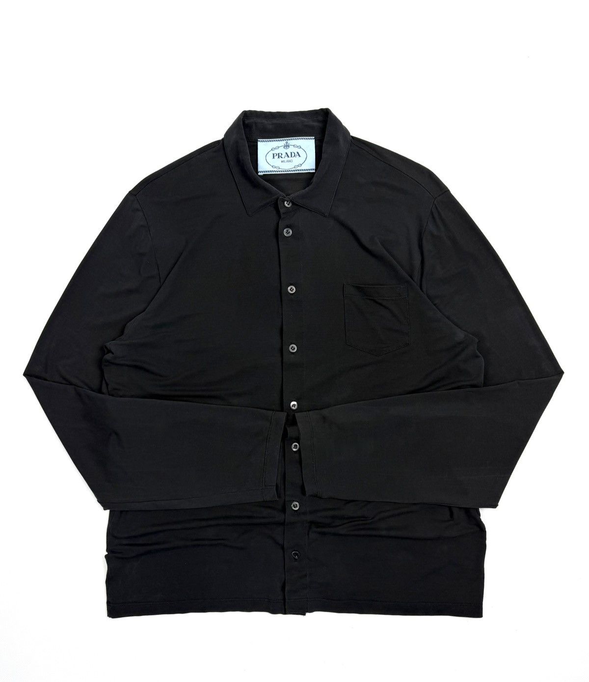 Prada RARE Prada Silk Button Up Shirt Big Blue Label Archive Size US XL / EU 56 / 4 - 6 Thumbnail