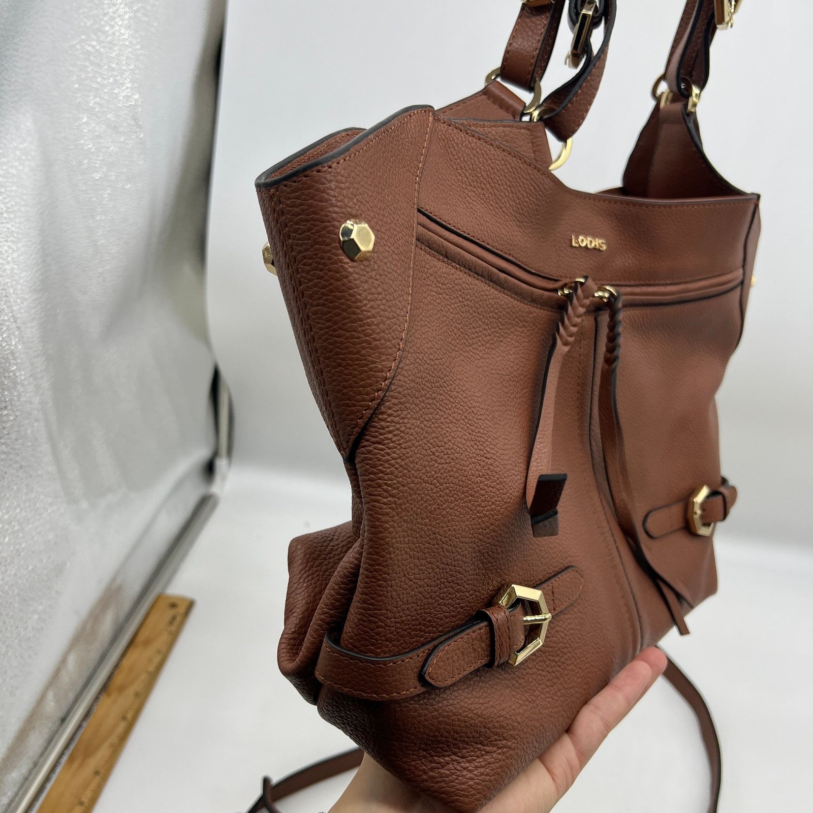 Other LODIS Womens Purse Texas Leather Nikki Satchel B Size ONE SIZE - 8 Thumbnail