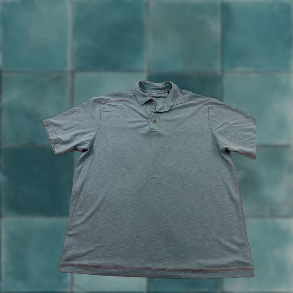 Tommy Bahama Tommy Bahama Shirt Mens Large Light Blue Hawaiian Polo Short Sleeve Size US L / EU 52-54 / 3 - 1 Thumbnail