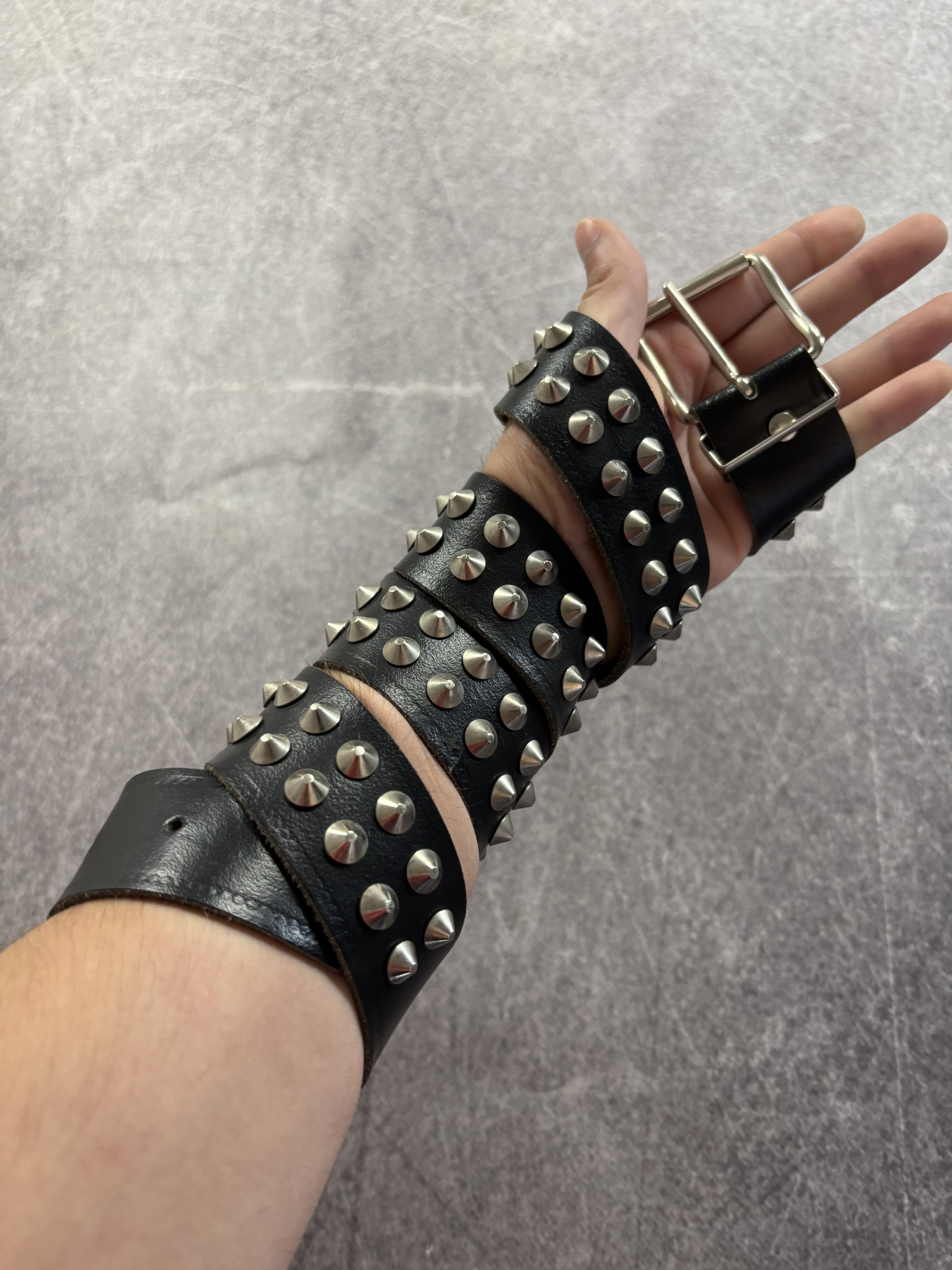 B.B. Simon VTG CHROME HEARTS DIESEL STYLE HEAVY LEATHER METAL BELT Size ONE SIZE - 6 Thumbnail