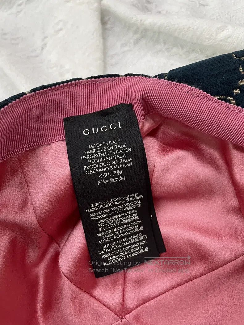 Gucci Gucci Size56 Blue velvet full double G full logo cap Size ONE SIZE - 6 Thumbnail